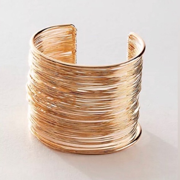 Free People Jewelry - New FP Tunnel Cuff Metallic Wire Bracelet